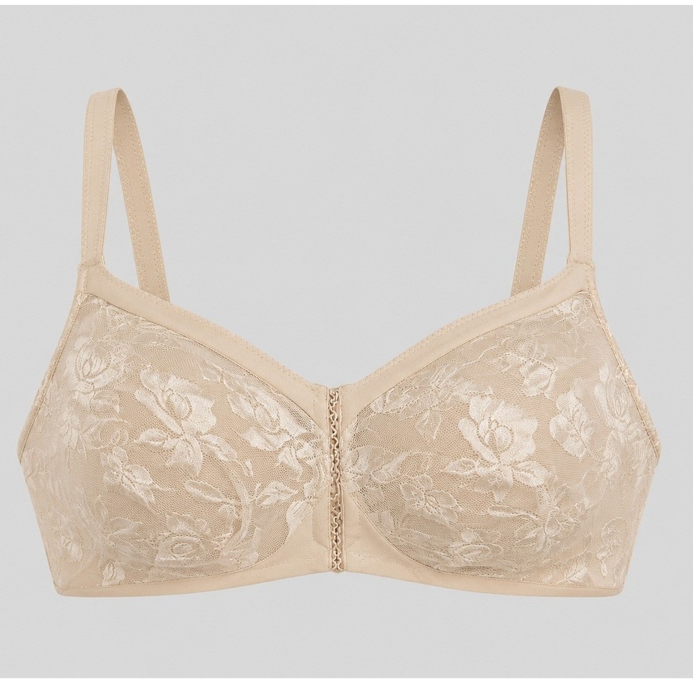 Wacoal Awareness Underwire Bra 36C Beige Floral Lace Full Coverage 85276 Mens